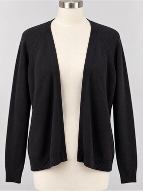Gap 100% Cashmere Black Open Front Cardigan Sweater Size M Soft Wool Fall